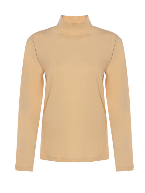 Tolin Kadın Uzun Kollu Pamuklu Elastanlı Balıkçı Yaka Ten Fanila 6257 - S000314604-26407