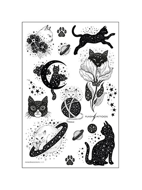 New Obsessions Kedisever Işıltılı Geçici Dövme - S000209302-37431