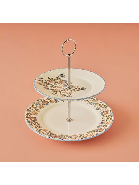 Bella Maison Vintage 2 Katlı Porselen Kurabiyelik Mavi - S000108275-17234