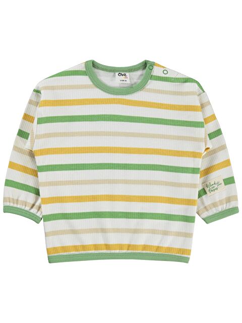 Civil Baby Çizgili 3-18 Ay Sweatshirt - Ekru