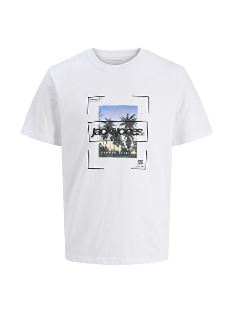 Jack & Jones Systematic Crew Neck Erkek Beyaz Yuvarlak Yaka Tişört - S000391391-20063