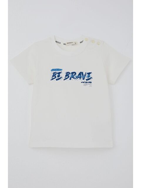 Breeze Erkek Çocuk Tişört Grafiti Baskılı Ekru (2-6 Yaş)