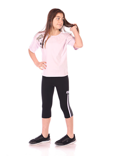 Toontoykids Kız Çocuk Smile Keep Baskılı Kaprili Takım - S000271235-23370