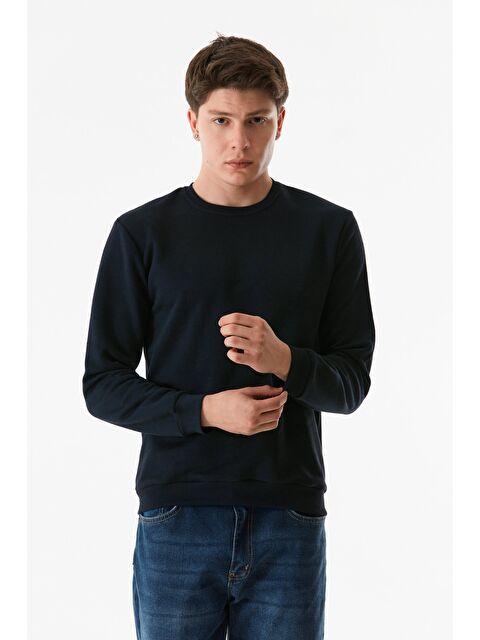 Fullamoda 3 İplik Basic Bisiklet Yaka Sweatshirt - S000274631-21164