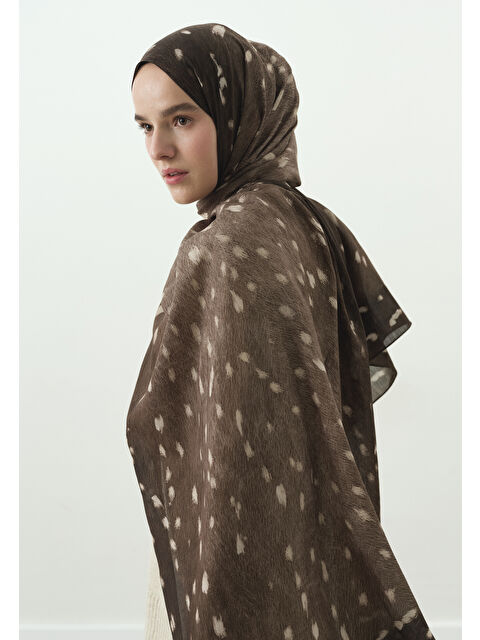 Fresh Scarfs FAWN DESENLİ PAMUK VİSKON ŞAL VİZON - S000490032-26429