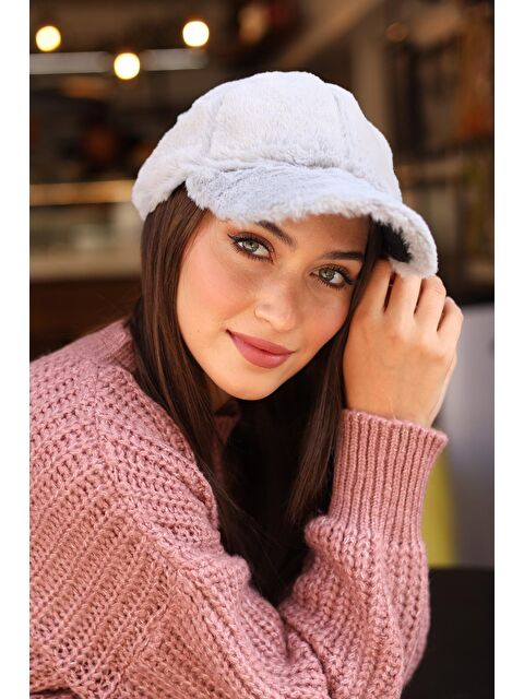 Remsa Mayo Kadın Peluş Kep Şapka RKŞ-06 Gri - S000119245-20600