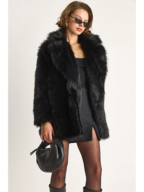 SHADE Kadın Premium Suni Uzun Kürk Ceket - S000349939-19351