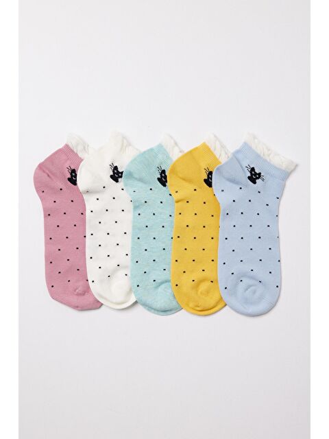 Katia And Bony Kadın Kedi Desenli 5'li Patik Çorap - S000219825-23173