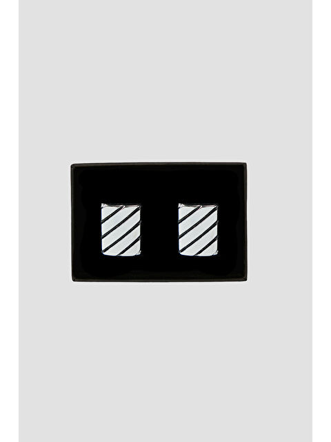 Altınyıldız Classics Erkek Siyah-Gri Metal Kol Düğmesi - S000404756-37430