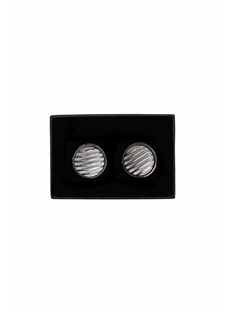 Altınyıldız Classics Erkek Siyah-Gri Düz Siyah-Gri Klasik Kol Düğmesi - S000404758-37430