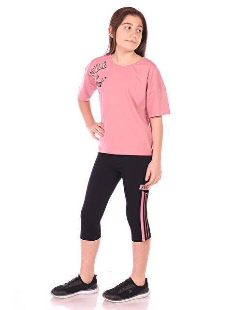 Toontoykids Kız Çocuk Smile Keep Baskılı Kaprili Takım - S000271235-20028