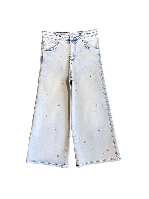 Little Star Kız Çocuk İnci ve Taşlı Jean Pantolon - S000342494-17234