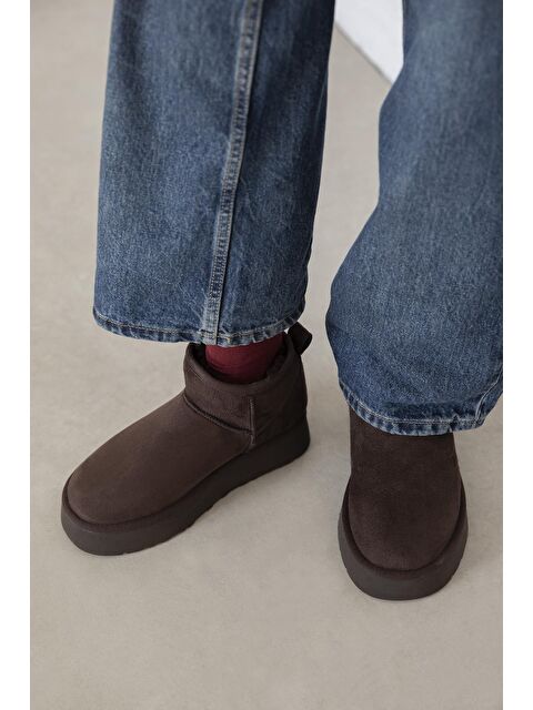 Straswans Tommo Kadın  İçi Tüylü Kalın Taban  Süet Yarım  Bot Kahve - S000512849-19413