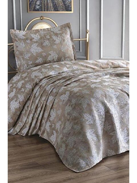 Çeyiz Diyarı Çınar Tek Kişilik Jakarlı Yatak Örtüsü Gold - S000485425-23173