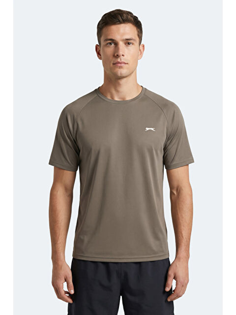 SLAZENGER RISING Erkek Kahve Tişört - S000522324-19413