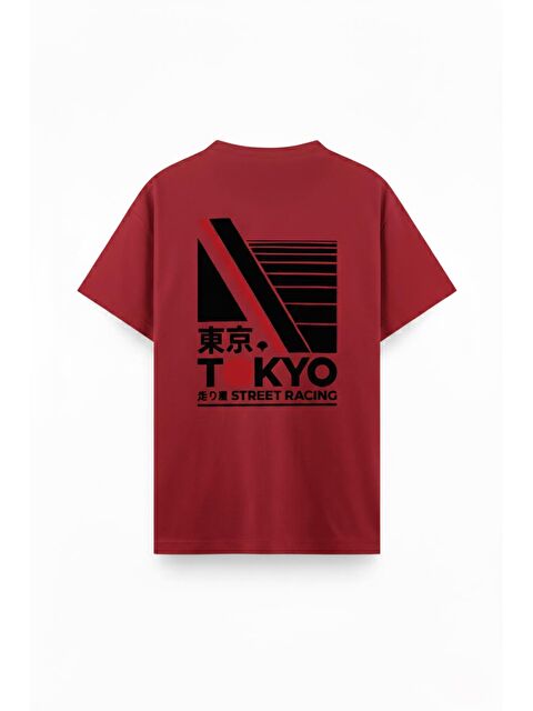 Oksit Tokyo Street Racing Sırt Baskılı Oversize Unisex Pamuklu Tişört JDM Tasarım - S000508098-20045