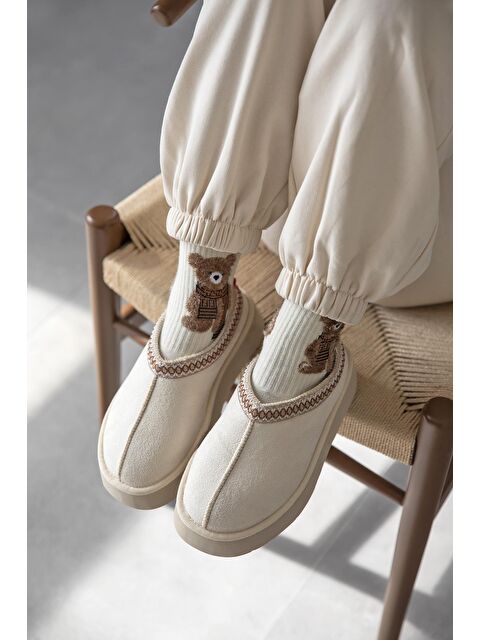 Straswans Belis Kadın Düz Taban Ev Terliği Bej - S000513030-19928