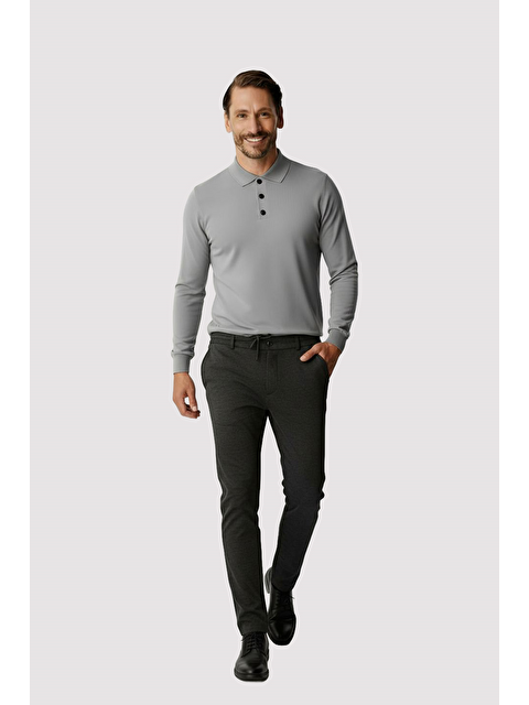 igs Antrasit Beli Lastikli İpli Erkek Pantolon – Konfor Kalıp - S000525566-29666