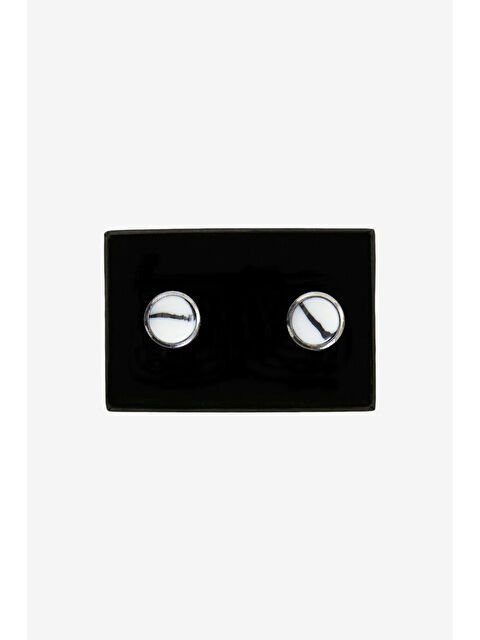 Altınyıldız Classics Erkek Siyah-Beyaz Metal Kol Düğmesi - S000404807-37424