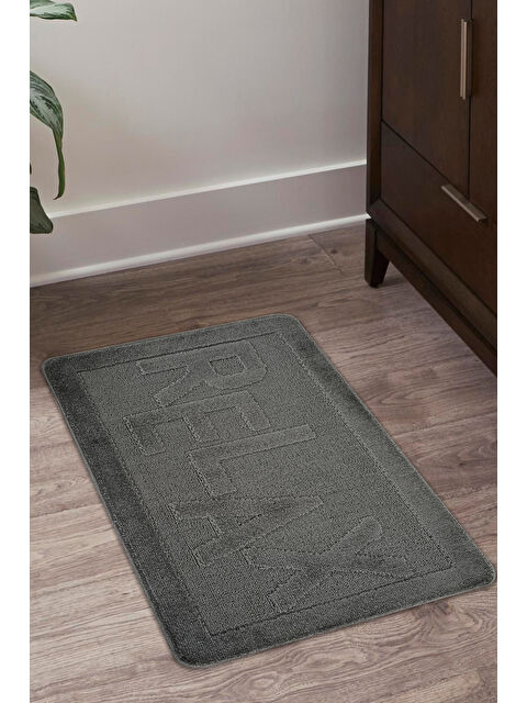 Konfor Halı Doğal Kaymaz Taban Banyo Paspas-Antrasit - S000337889-29666