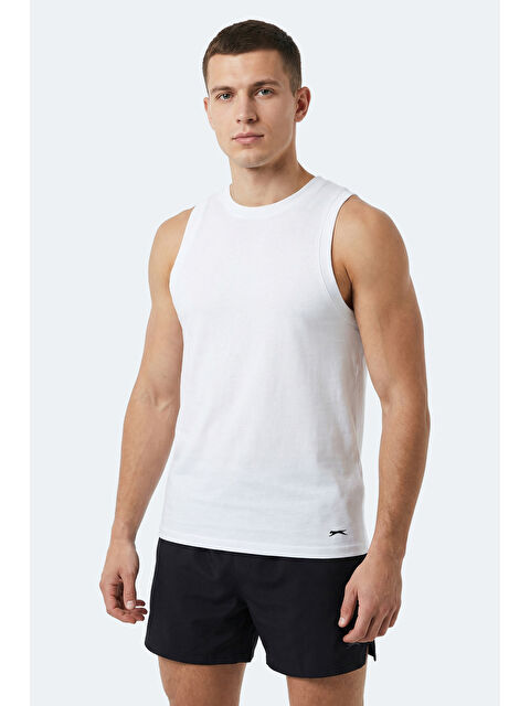 SLAZENGER KULAP Erkek Kolsuz Beyaz Tişört - S000522326-20063