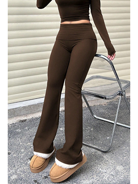 Genius Store Kadın Pantolon Pamuklu Elastanlı Süprem Esnek İspanyol Paça Spor ve Günlük Pantolon SÜPREM-PANTOLON