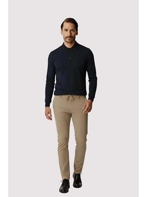 igs Bej Beli Lastikli İpli Erkek Pantolon – Konfor Kalıp - S000525566-19928