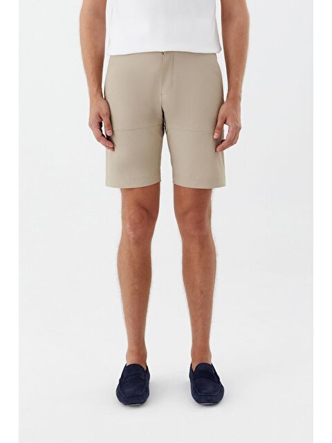 Sabri Özel Erkek Bej Bermuda Şort – Regular Fit, Yan Cep Detaylı - S000525569-19928