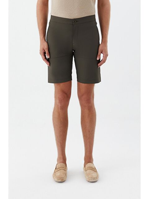 Sabri Özel Erkek Haki Bermuda Şort – Kısa Boy, Yan Cep, Regular Fit - S000525571-18547