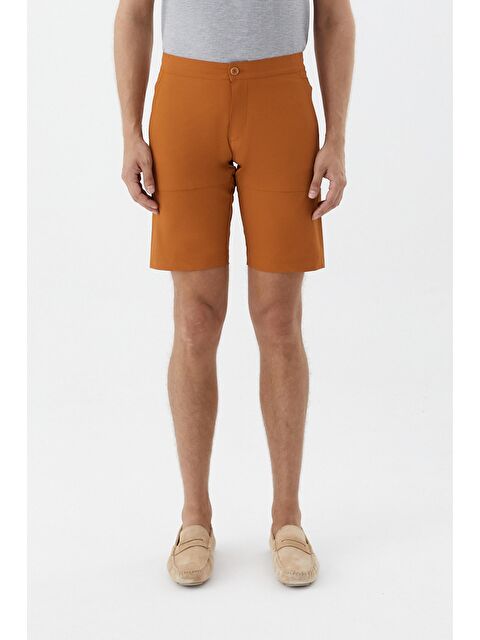 Sabri Özel Erkek Kiremit Bermuda Şort – Kısa Boy, Yan Cep, Regular Fit - S000525573-18657