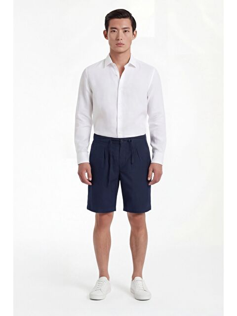 Sabri Özel Lacivert Shorts - S000525575-21164