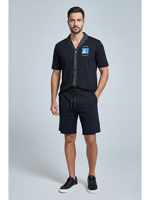 Sabri Özel Giotelli Siyah Giopol  Ceket Şort Takim