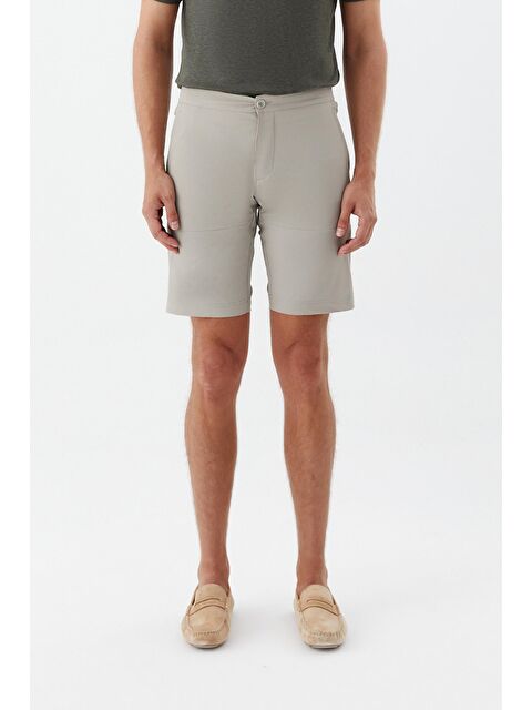 Sabri Özel Erkek Taş Rengi Bermuda Şort – Kısa Boy, Yan Cep, Regular Fit - S000525579-25636