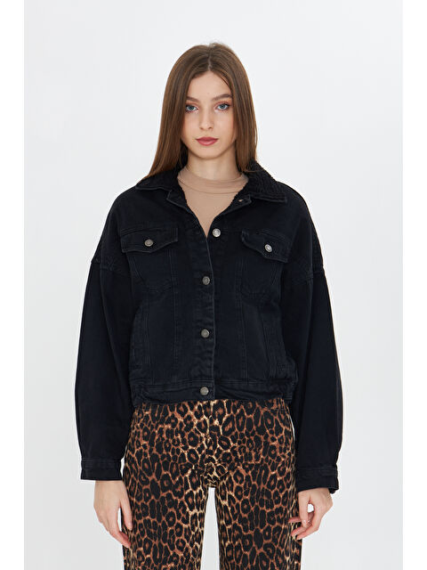 Comstar Kadın İçi Kürklü Jean Ceket - S000329276-1720