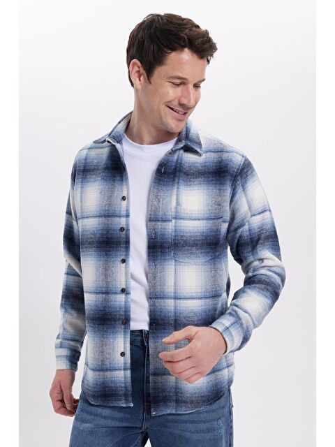 TUDORS Erkek Regular Fit Rahat Kesim Kışlık Kareli Oduncu Gömlek - S000525583-17234