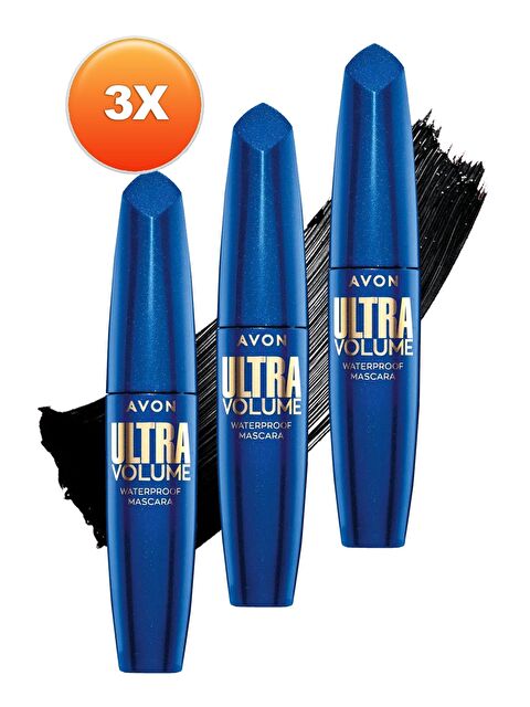 AVON Ultra Volume Maskara Blackest Black 3'lü Set - S000190947-10231