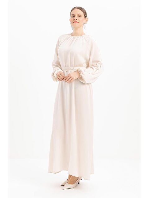 ALLDAY Kemik-Taşlı Saten Elbise - S000500755-16277