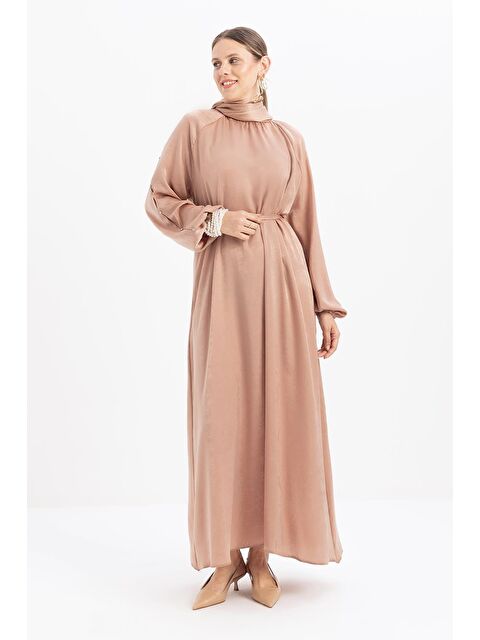 ALLDAY Vizon-Taşlı Saten Elbise - S000500755-26429