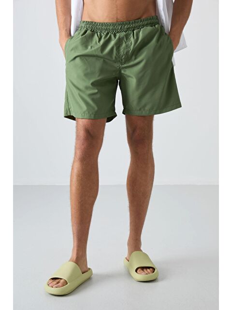 Tommylife Haki Hızlı Kuruyan Standart Fit Erkek Deniz Şortu - 81237 - S000203425-18547