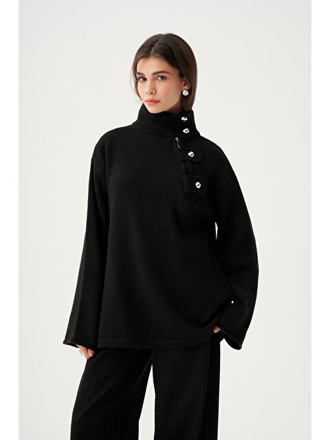 ALLDAY Siyah-Reglan Kol Kazak - S000500719-19351