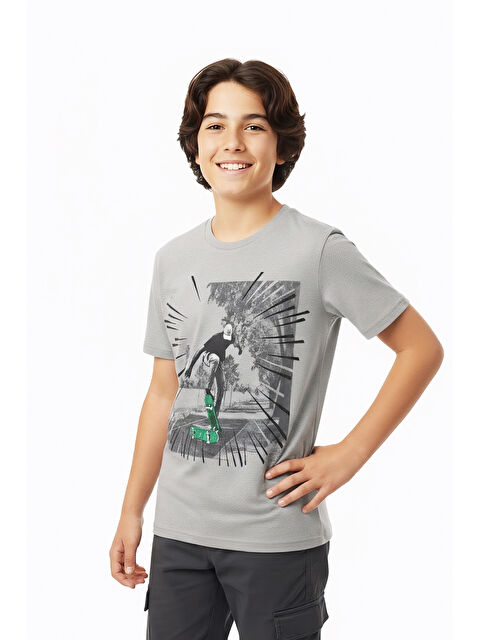 Modanino Erkek Çocuk %100 Pamuk T-Shirt-KayKay Baskılı-12-16 Yaş 12526 - S000516342-20600