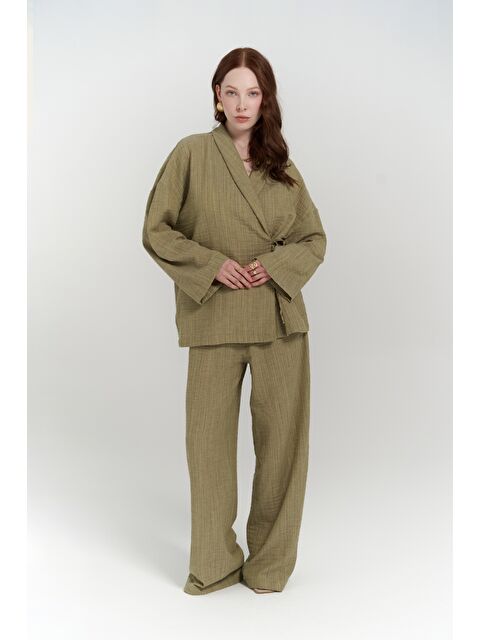 Bohemai Anya Haki Kimono Pantolon Takım - S000372222-18547