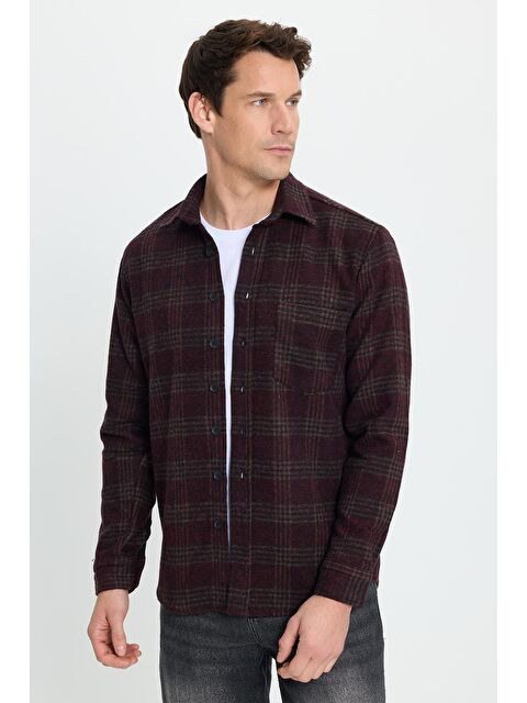 TUDORS Erkek Regular Fit Klasik Kesim Büyük Kareli Tep Cepli Oduncu Gömlek - S000525586-23173