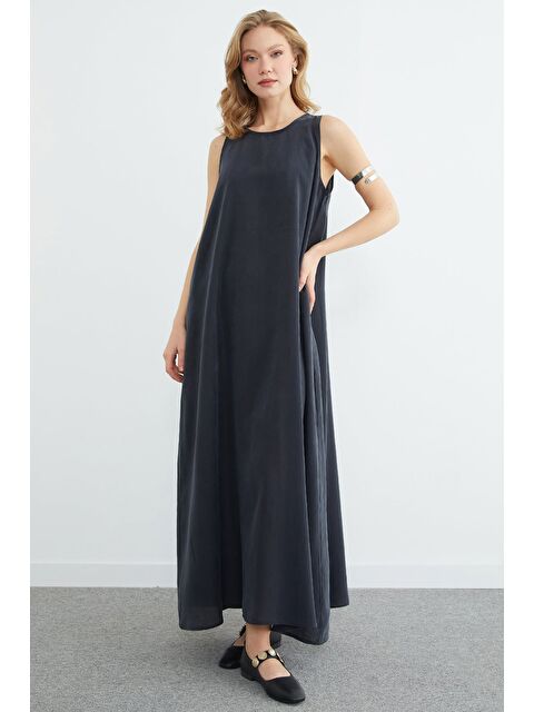 Fullamoda Fermuarlı Salaş Maxi Boy Elbise - S000508117-33408