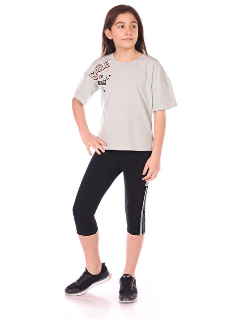 Toontoykids Kız Çocuk Smile Keep Baskılı Kaprili Takım - S000271235-18194