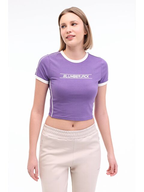 Lumberjack WL ANDI 11SF515 5FX Mor Kadın Kısa Kol T-Shirt - S000372241-19351