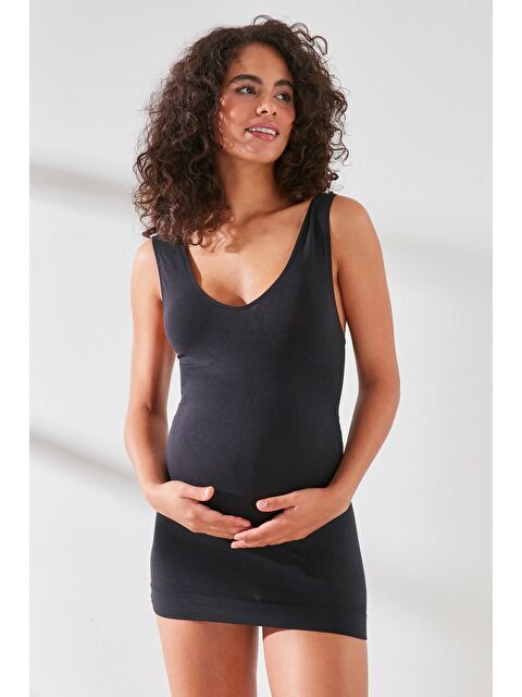 C&City C15200 Dikişsiz Hamile Atlet Siyah - S000223036-19351