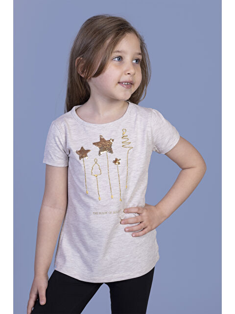 Toontoykids Kız Çocuk Yıldız Nakışlı Tişört - S000255566-1358