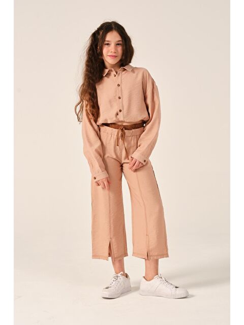 JAZZİEE Genç Kız Çocuk Uzun Kollu Crop Gömlek - S000315652-19928