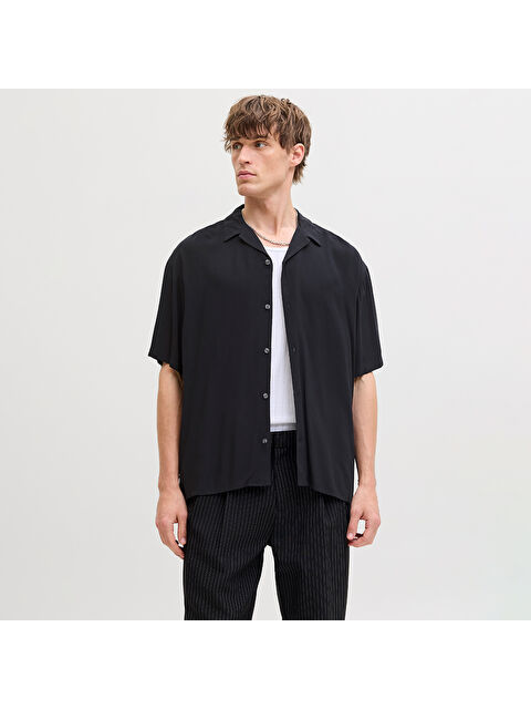 Jack & Jones Jeff Resort Solid Erkek Siyah Polo Yaka Gömlek